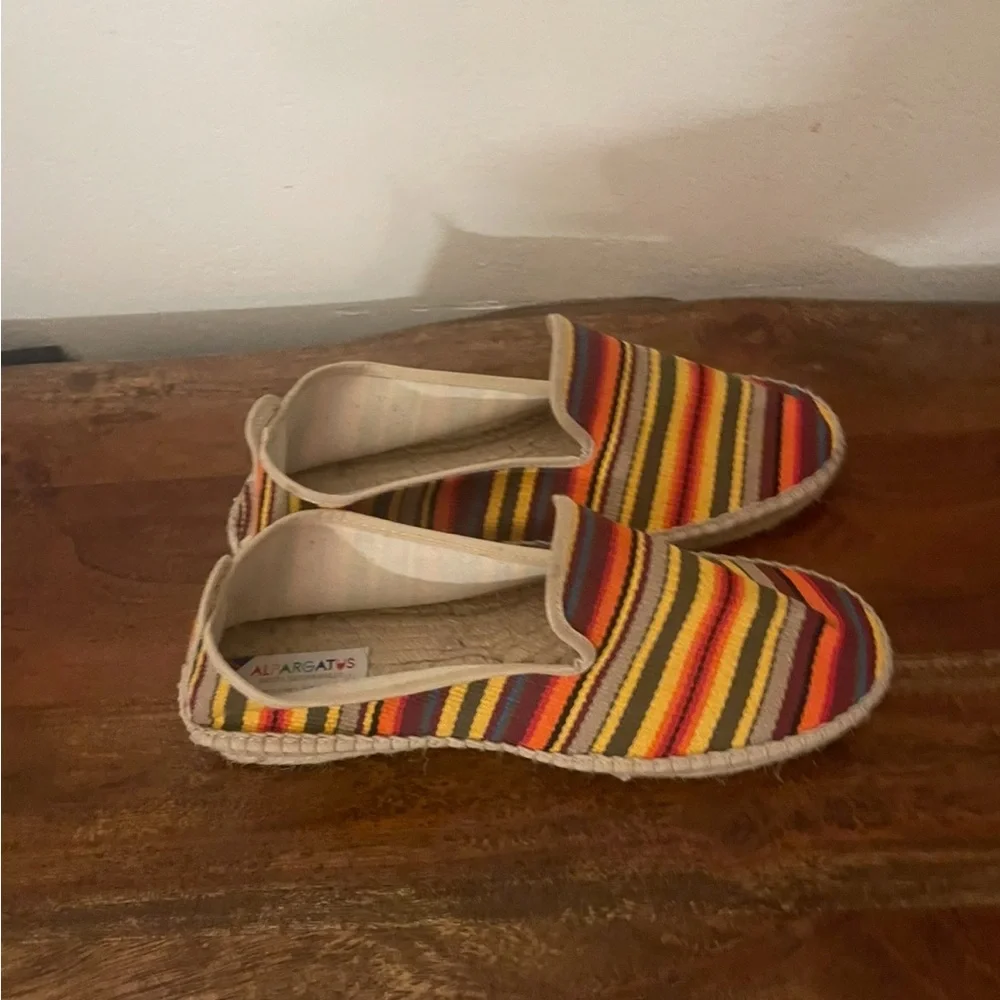 Alpargatas Handmade Woven Striped Espadrilles – Colorful Boho Flats EU 38